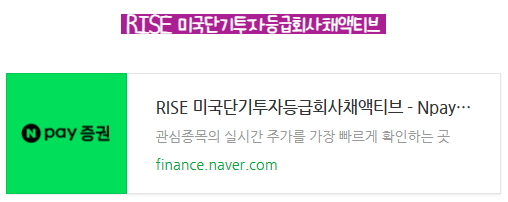 RISE 미국단기투자등급회사채액티브
